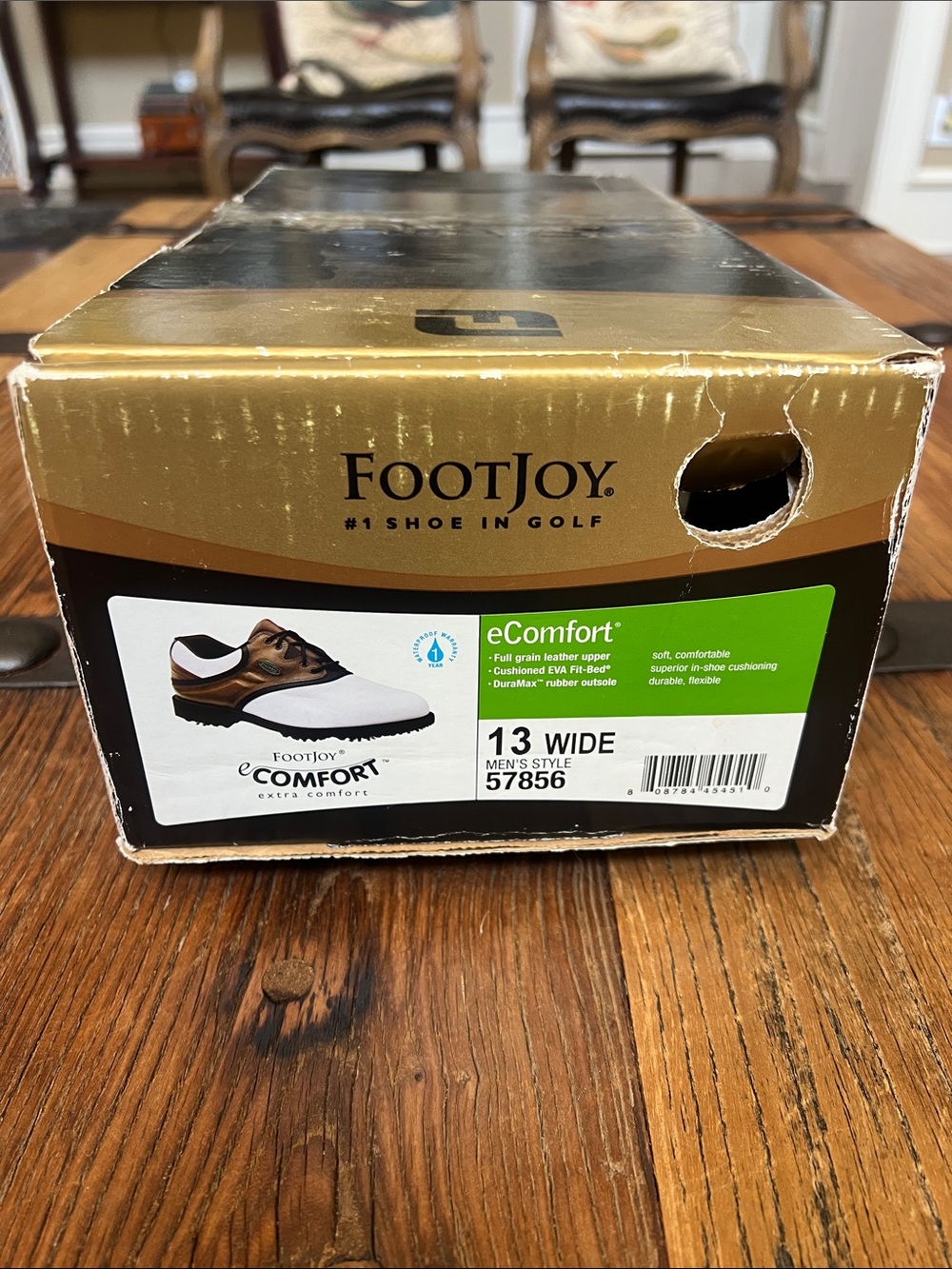 FootJoy Brown and White Men's Athletic Golf Shoes - Picture 3 of 4